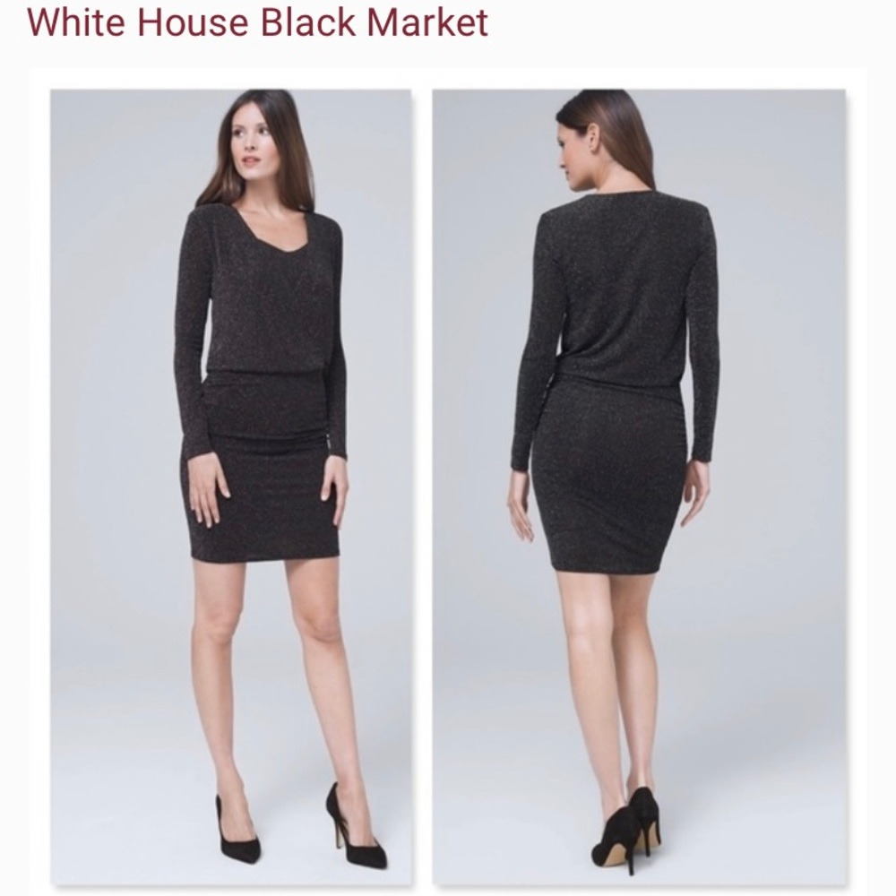 White House black market sparkle dress blouson 6